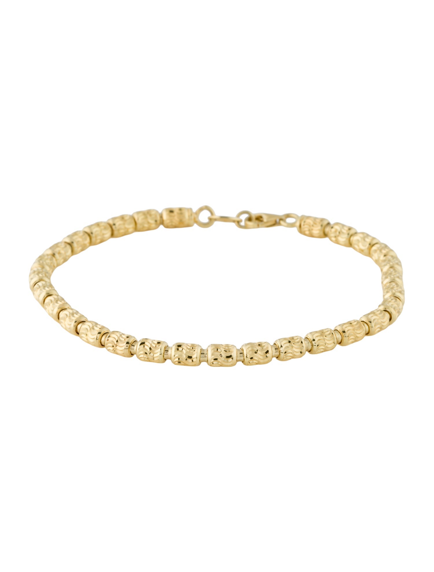 Bracelet 14K Textured Link Bracelet