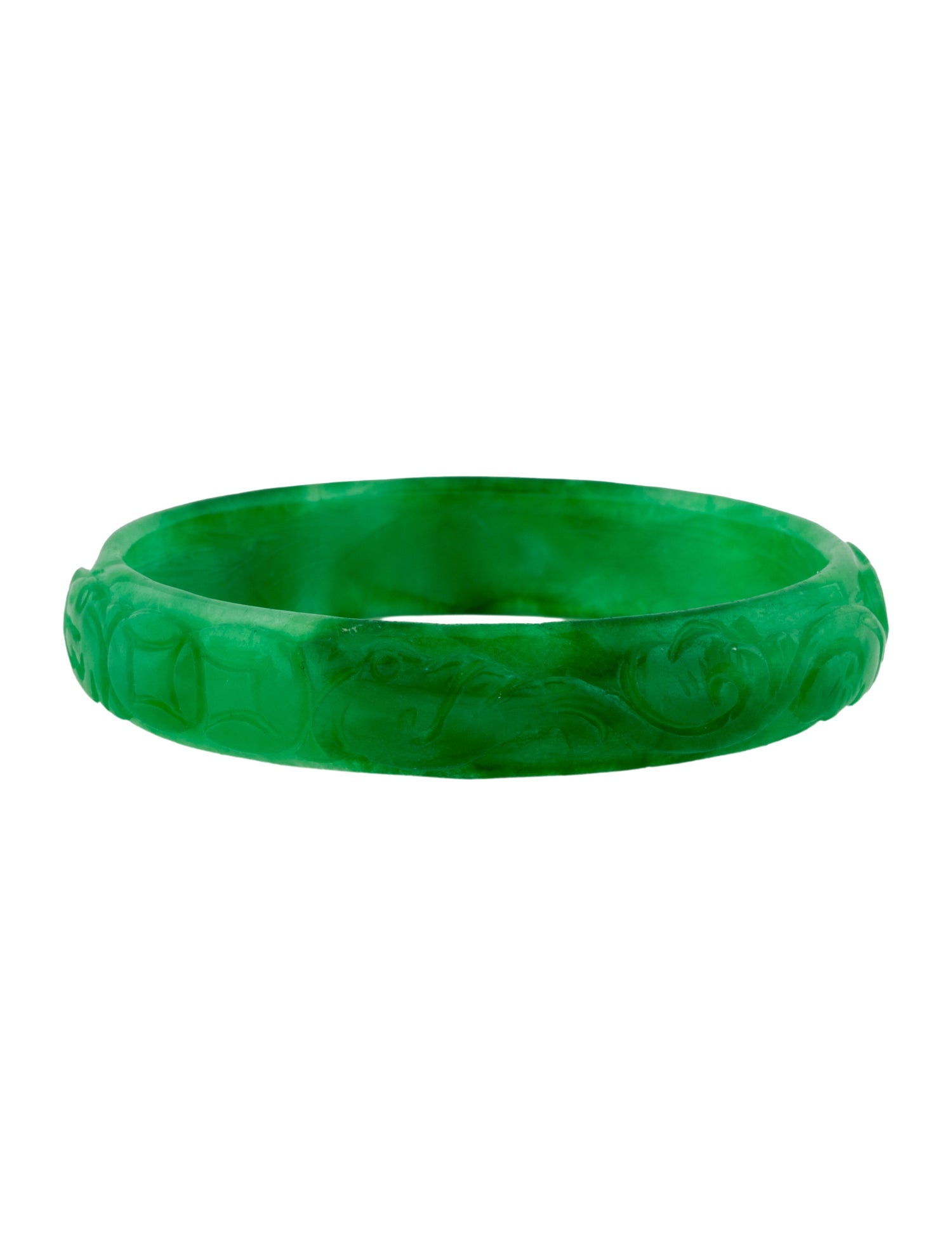 Bracelet Carved Dyed Jadeite Bangle