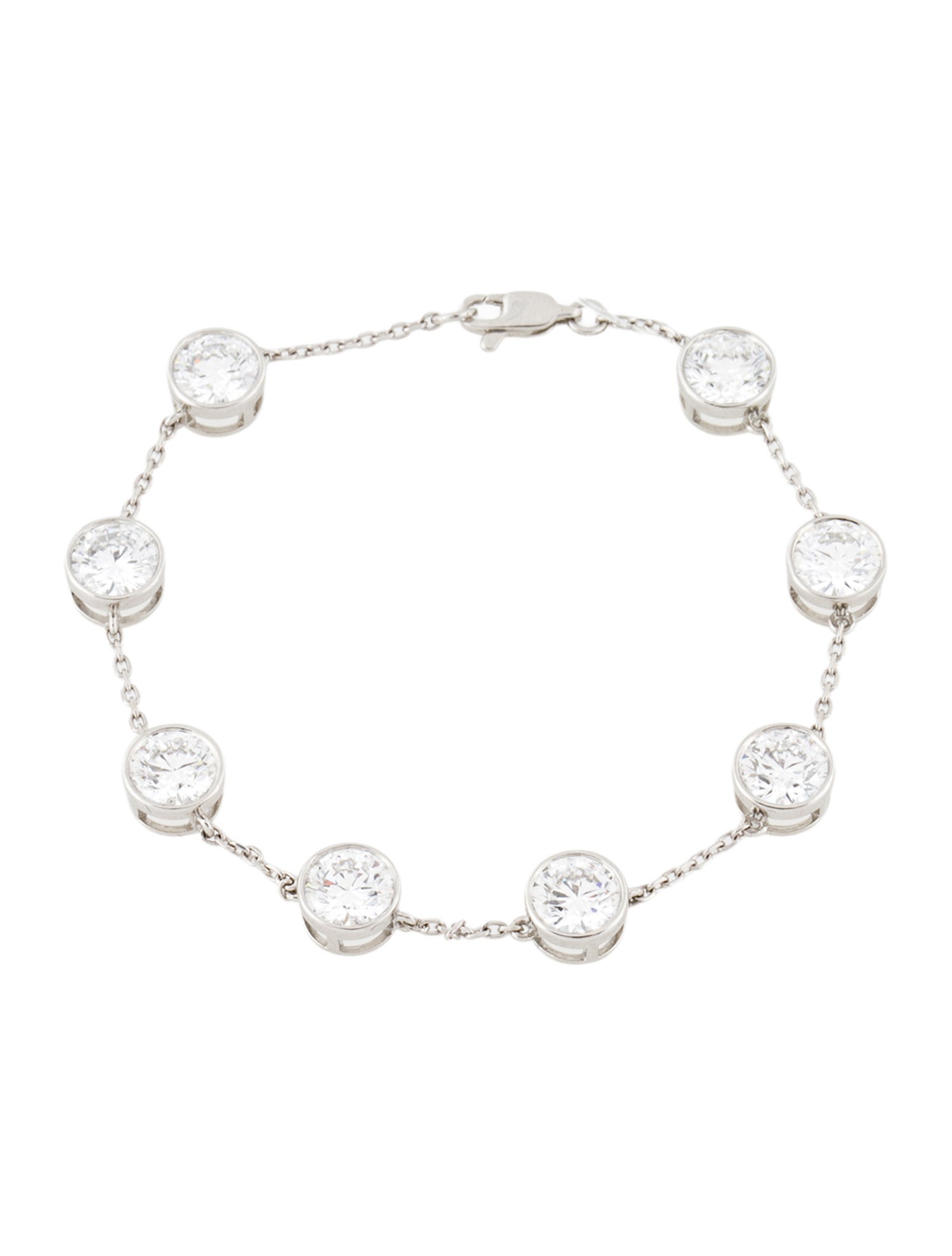 Bracelet Platinum 7.32ctw Lab-Grown Diamond Station