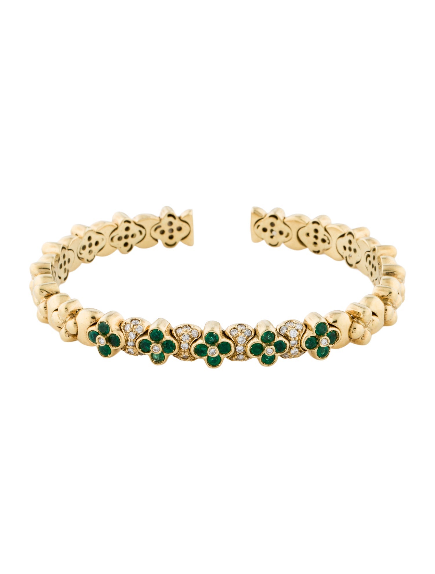 Bracelet 18K Emerald & Diamond Cuff
