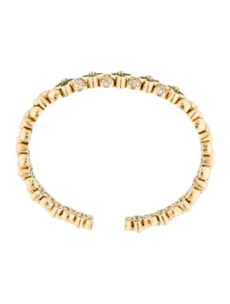 Bracelet 18K Emerald & Diamond Cuff Bracelet