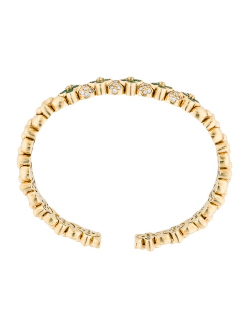Bracelet 18K Emerald & Diamond Cuff Bracelet