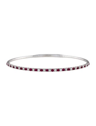 Bracelet 14K Ruby & Diamond Bangle Bracelet