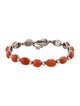 Bracelet 18K Coral & Diamond Link Bracelet