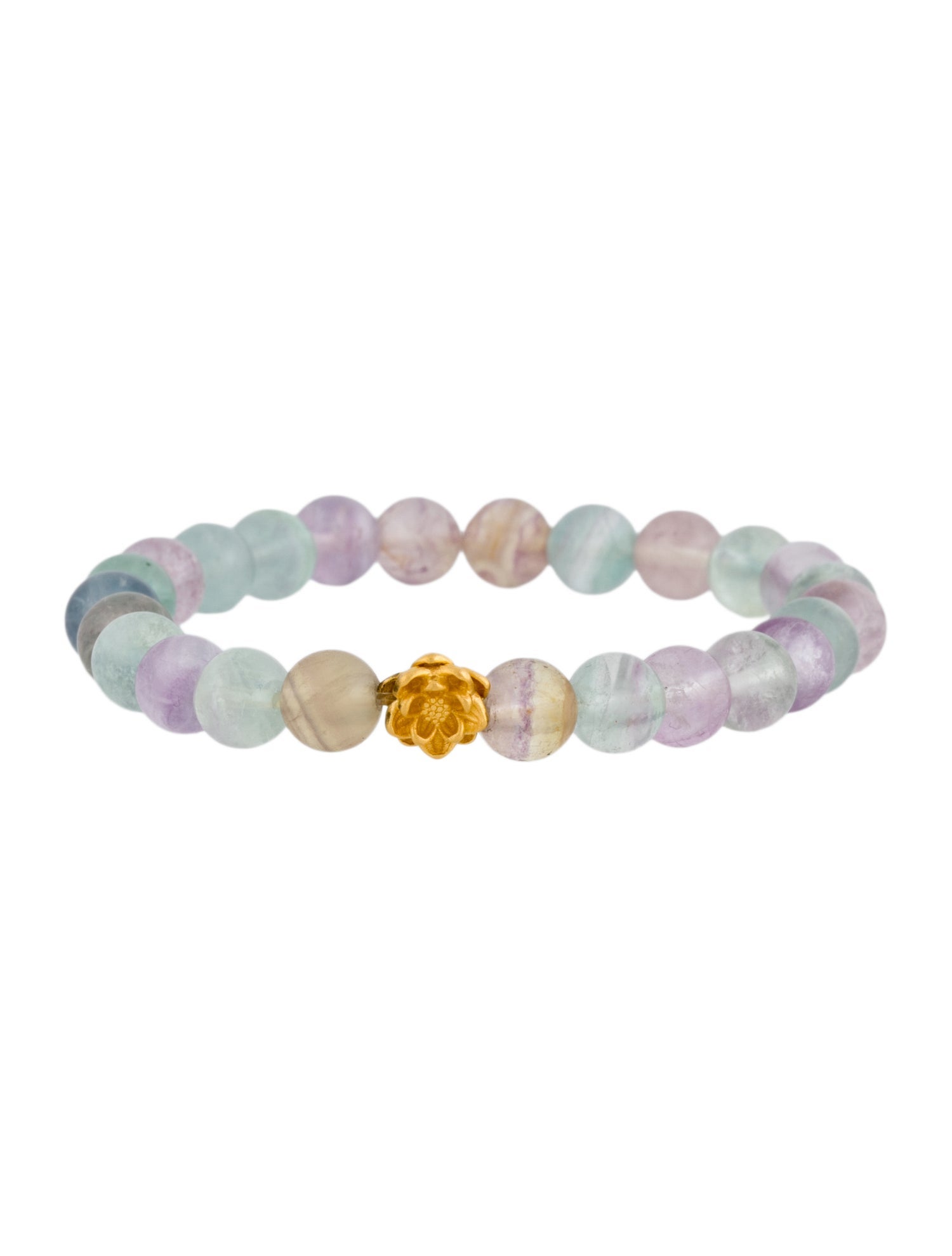 Bracelet 24K Fluorite Bead Strand