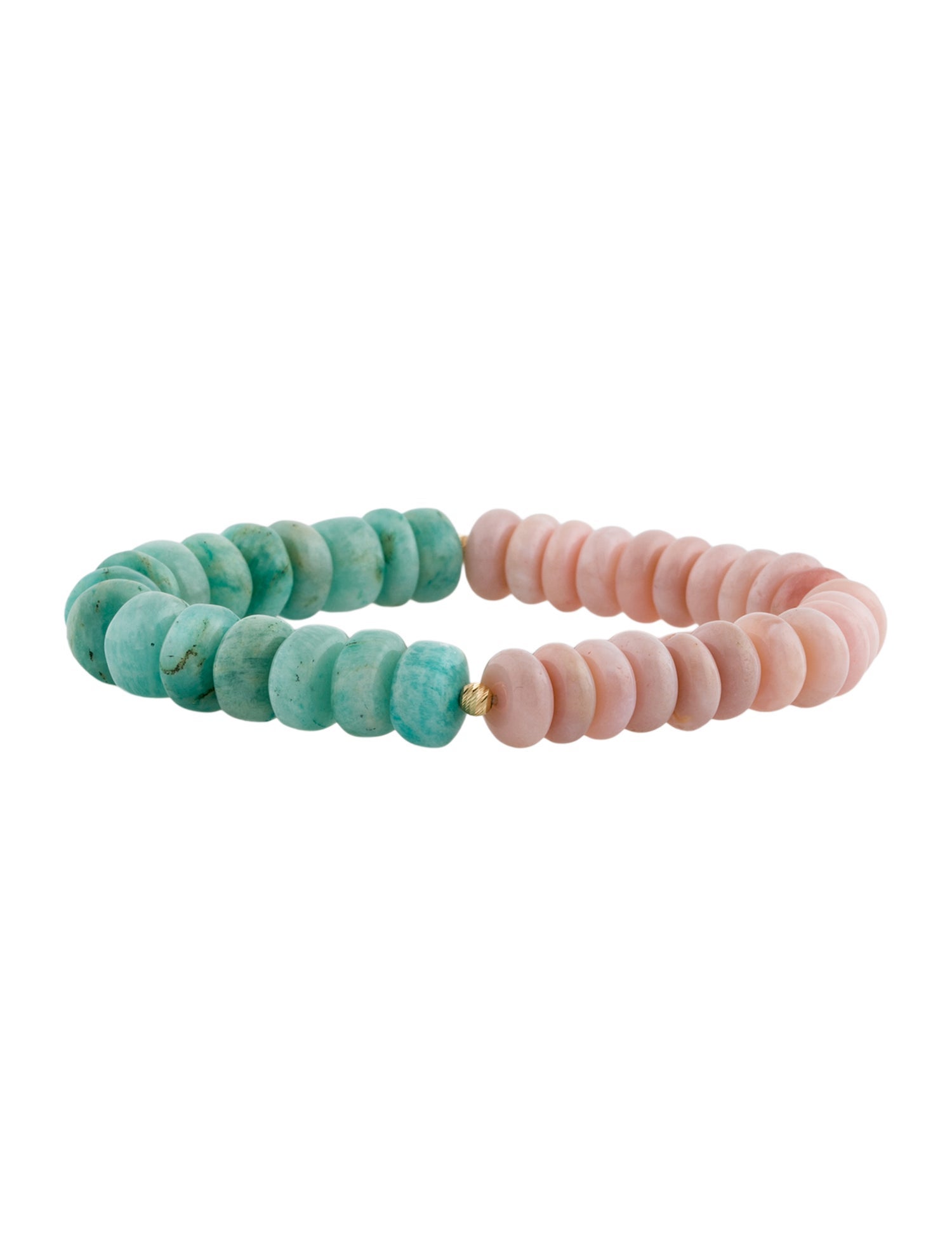 Bracelet 14K Dyed Amazonite & Opal Bead Stretch