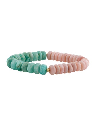 Bracelet 14K Dyed Amazonite & Opal Bead Stretch Bracelet