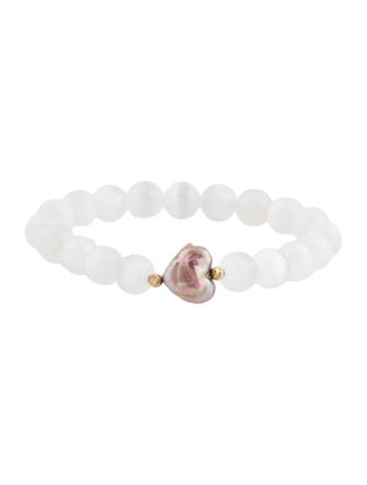 Bracelet 14K Pearl & Selenite Bead Bracelet
