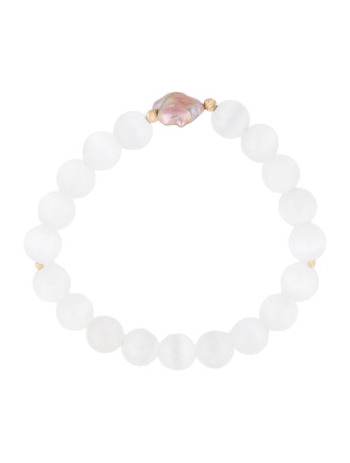 Bracelet 14K Pearl & Selenite Bead Bracelet