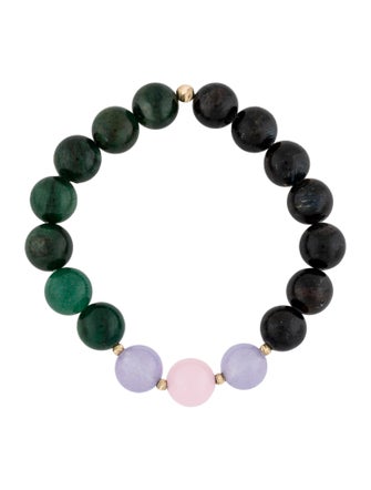 Bracelet 14K Multistone Bead Stretch Bracelet