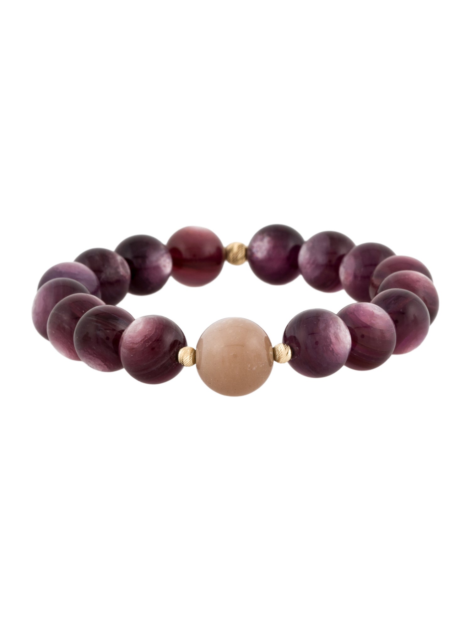 Bracelet 14K Dyed Muscovite & Sunstone Moonstone Bead