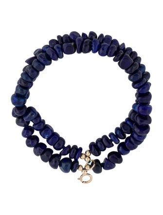 Bracelet 14K Lapis Lazuli Double Strand Bead Bracelet
