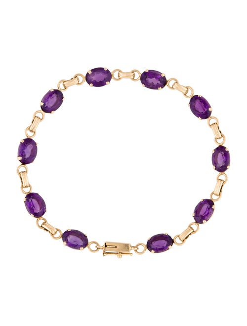 Bracelet 14K Amethyst Link Bracelet