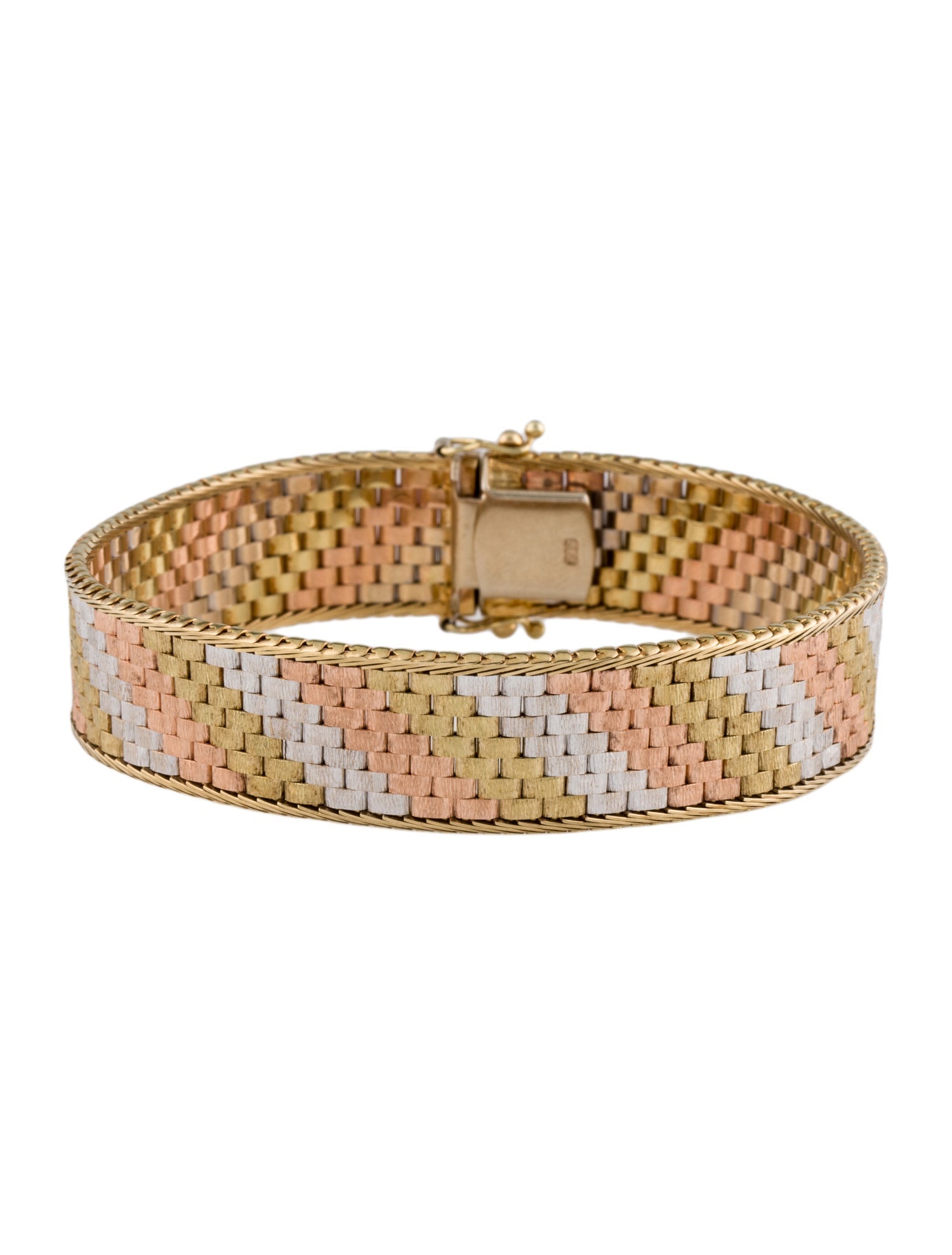 Bracelet 14K Tri-Color Woven Bracelet