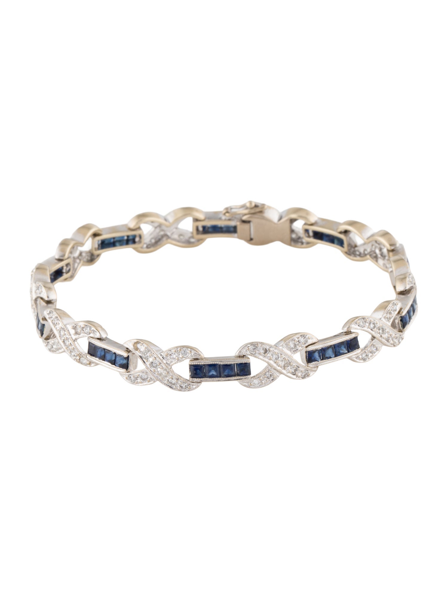 Bracelet 18K Sapphire & Diamond Tennis Bracelet