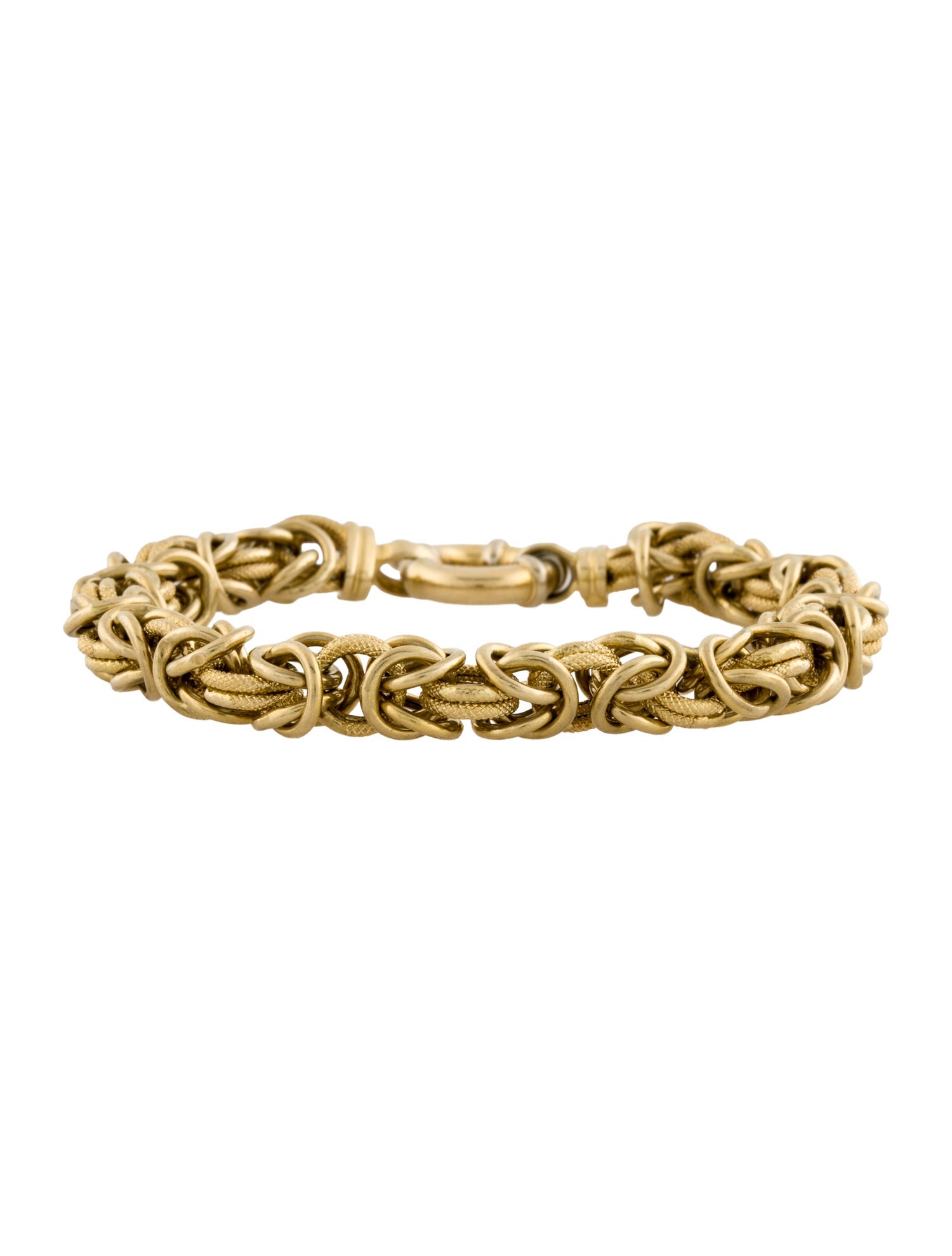 Bracelet 14K Textured Byzantine Link