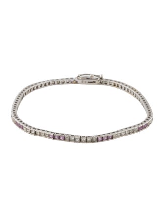 Bracelet 18K 1.10ctw Diamond & Sapphire Tennis Bracelet
