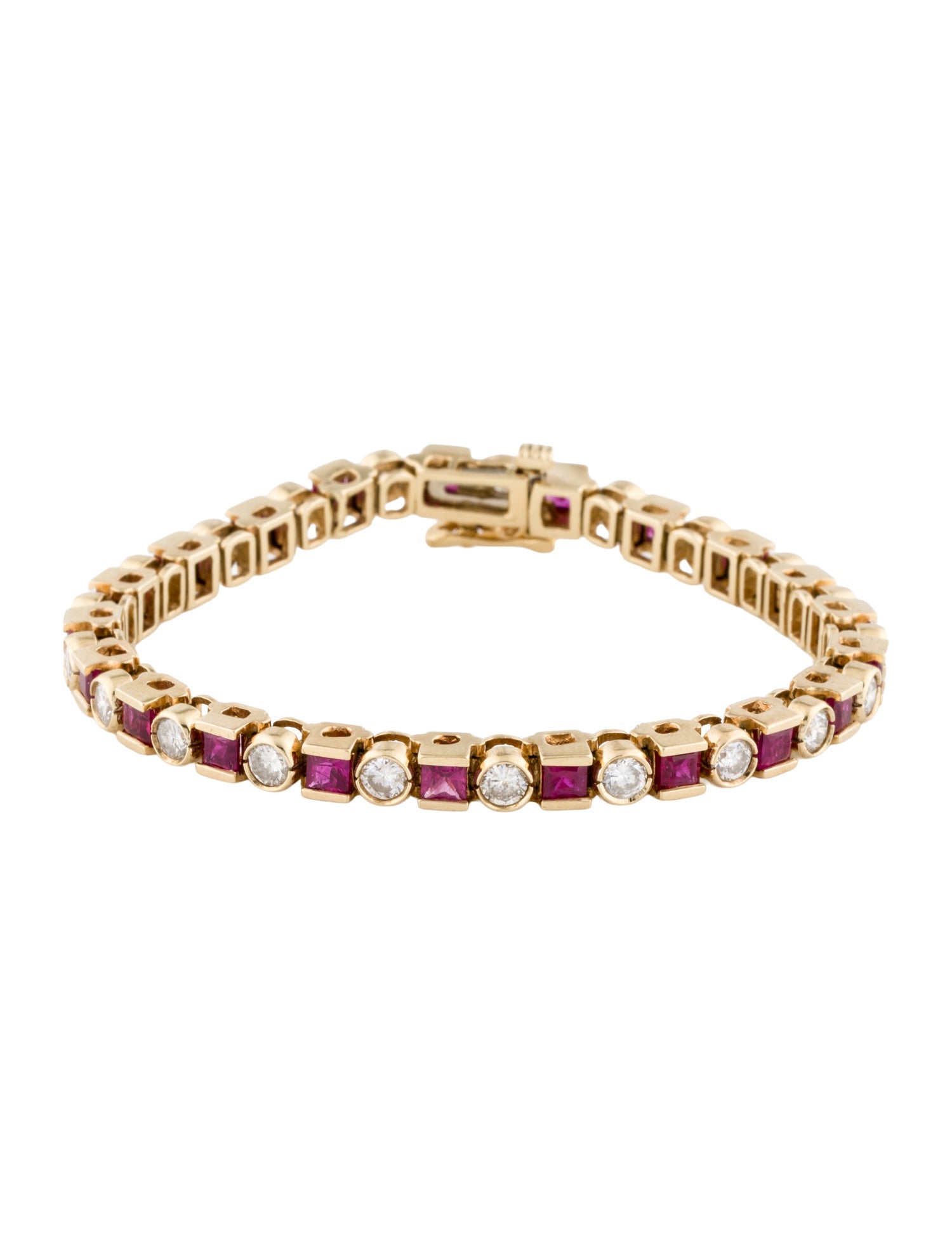 Bracelet 14K 4.20ctw Ruby & Diamond Link