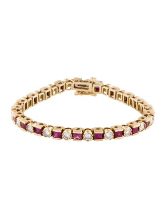 Bracelet 14K 4.20ctw Ruby & Diamond Link Bracelet