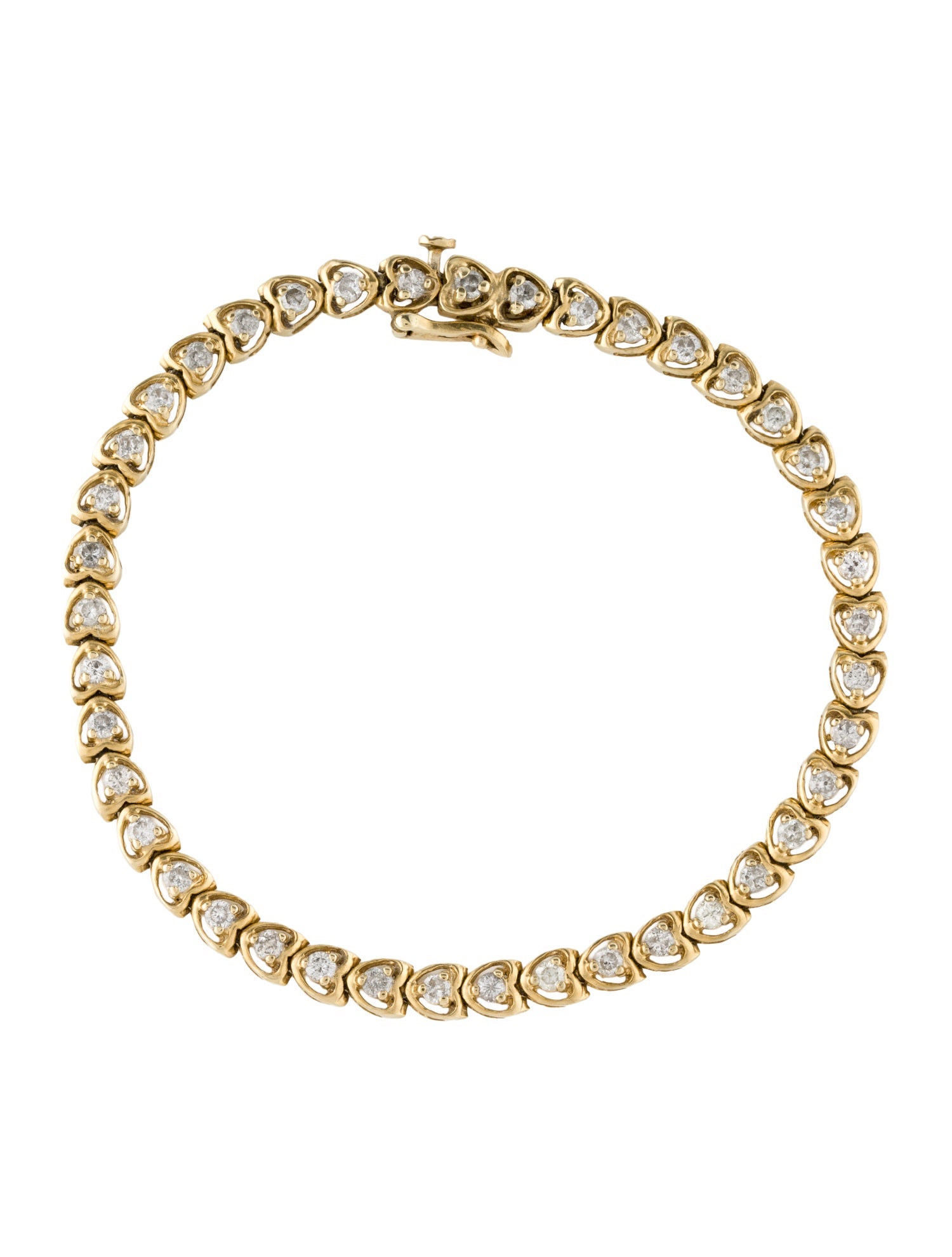 Bracelet 14K 1.64ctw Diamond Heart Tennis