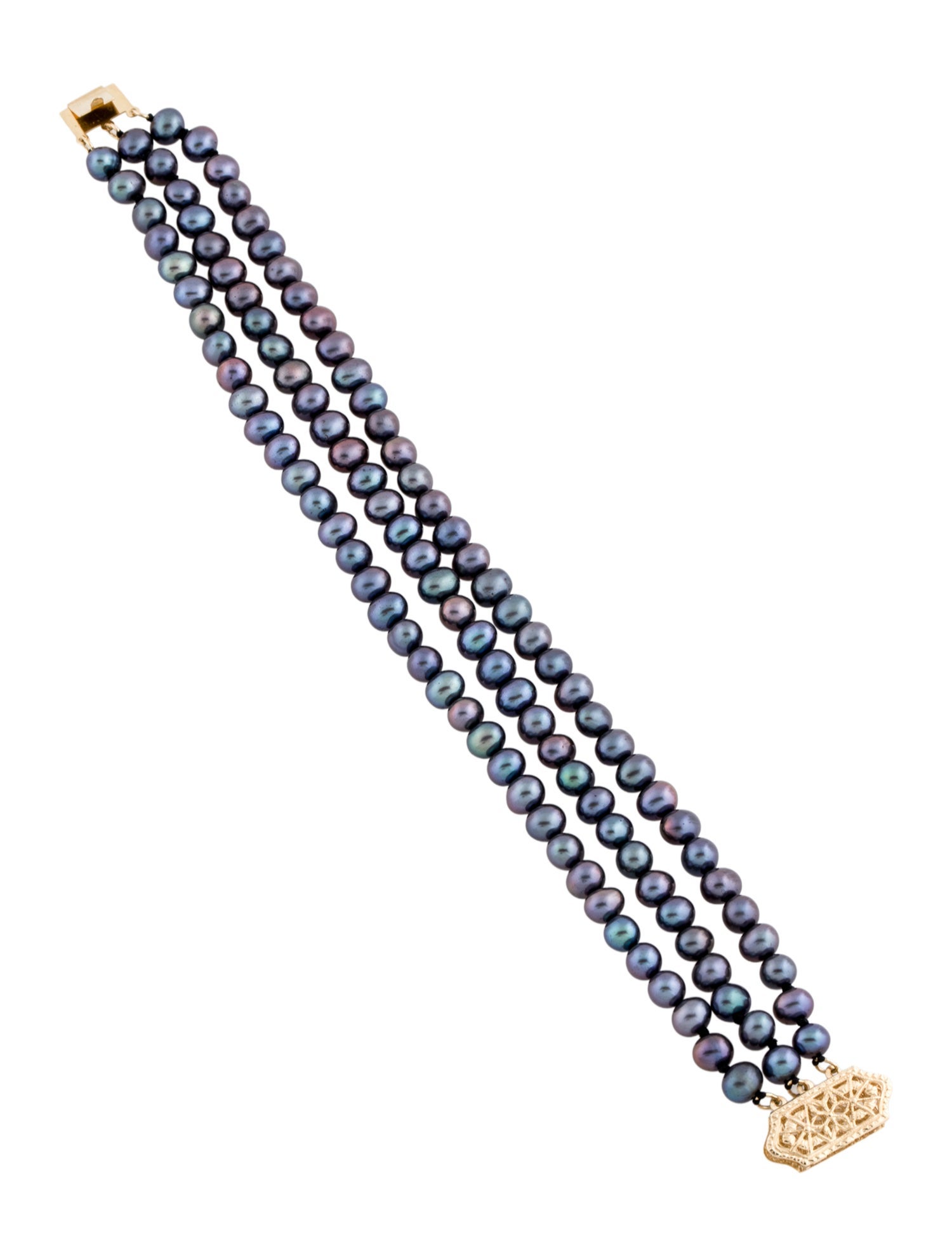 Bracelet 14K Dyed Pearl Multistrand Bead