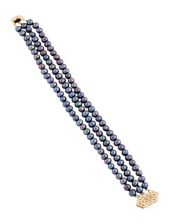 Bracelet 14K Dyed Pearl Multistrand Bead Bracelet