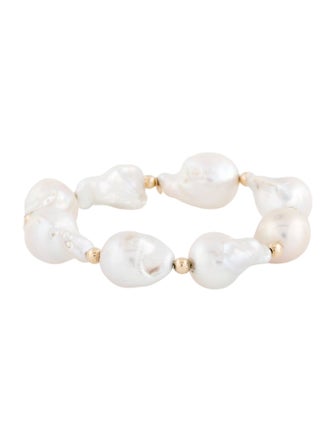 Bracelet 18K Baroque Pearl Bead Bracelet