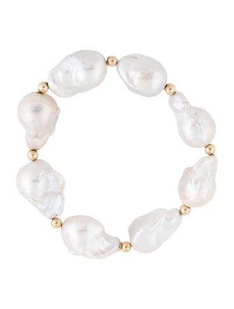 Bracelet 18K Baroque Pearl Bead Bracelet