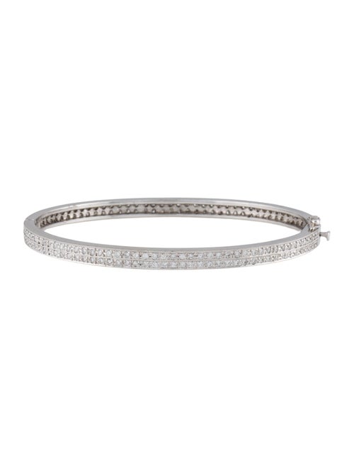Bracelet Platinum 1.84ctw Diamond Double Row Hinged Bangle