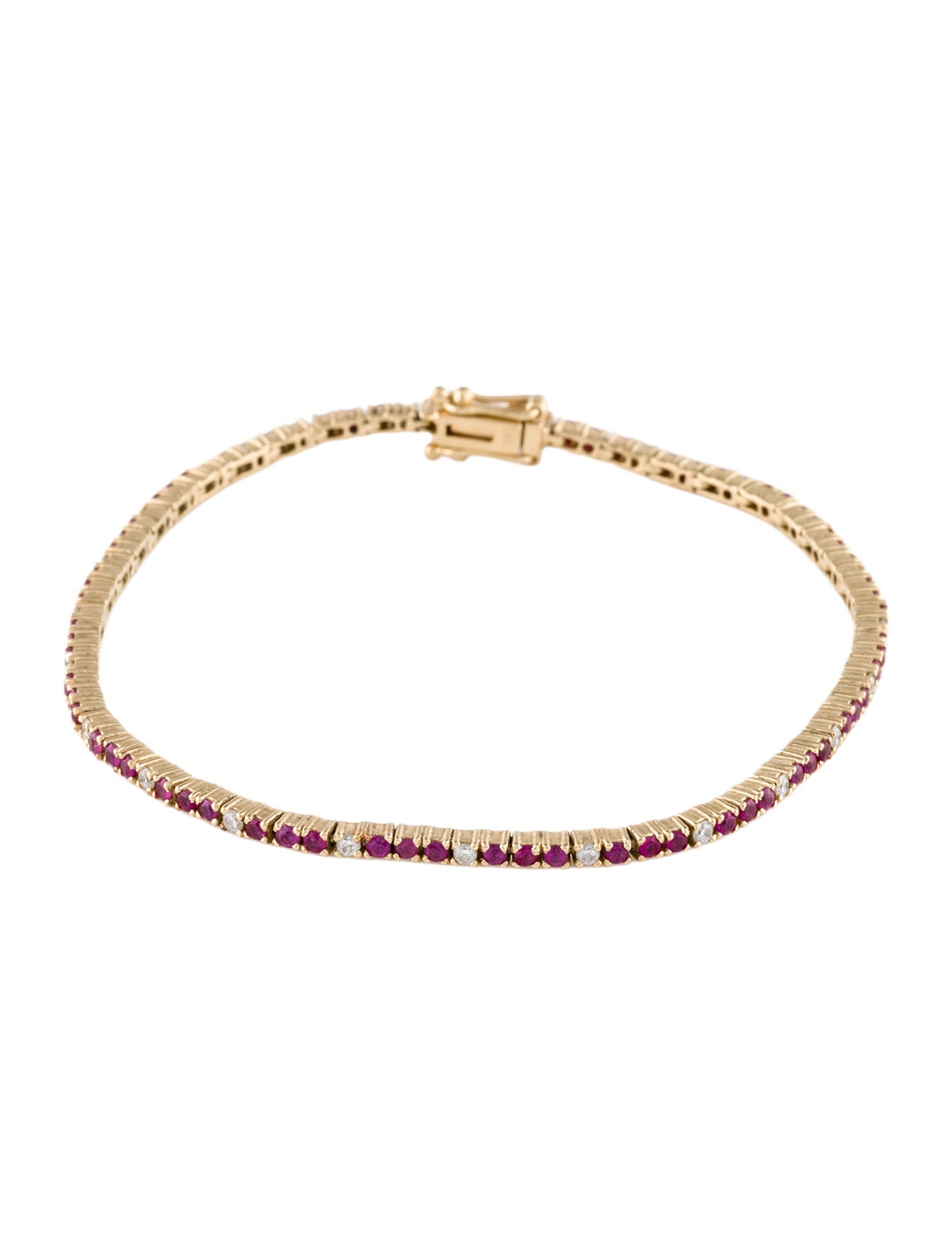 Bracelet 14K Ruby & Diamond Tennis