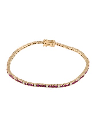Bracelet 14K Ruby & Diamond Tennis Bracelet