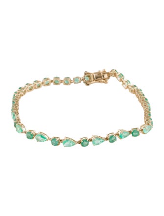 Bracelet 14K 3.35ctw Emerald Link Bracelet