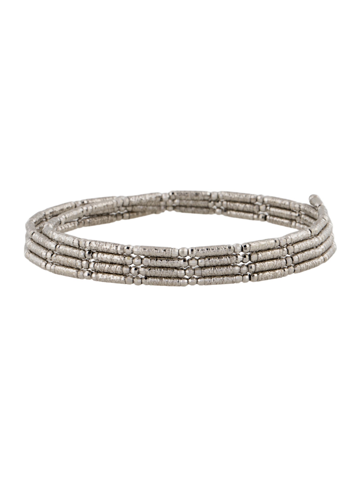 Bracelet Platinum Three Row Flexible Bangle