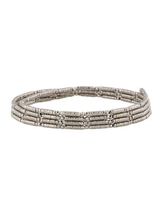 Bracelet Platinum Three Row Flexible Bangle Bracelet