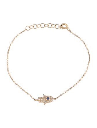 Bracelet 14K Diamond & Sapphire Hamsa Bracelet