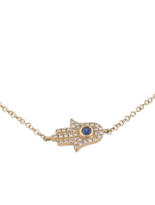 Bracelet 14K Diamond & Sapphire Hamsa Bracelet