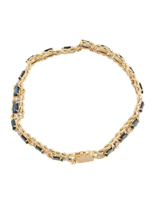Bracelet 14K Sapphire & Diamond Rope Link