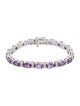 Bracelet 14K Amethyst & Diamond Link Bracelet