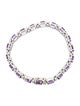 Bracelet 14K Amethyst & Diamond Link Bracelet