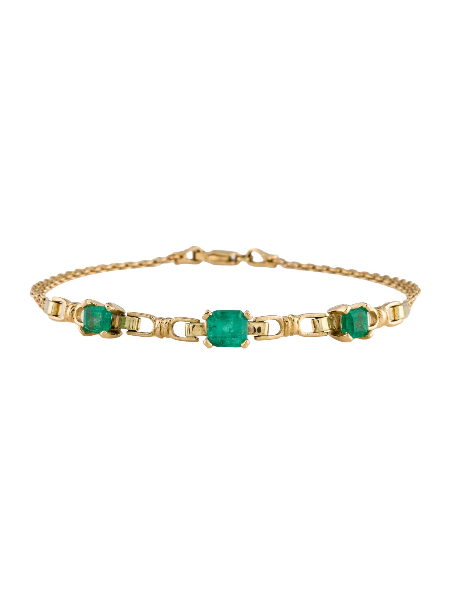 Bracelet 18K 1.13ctw Emerald Station