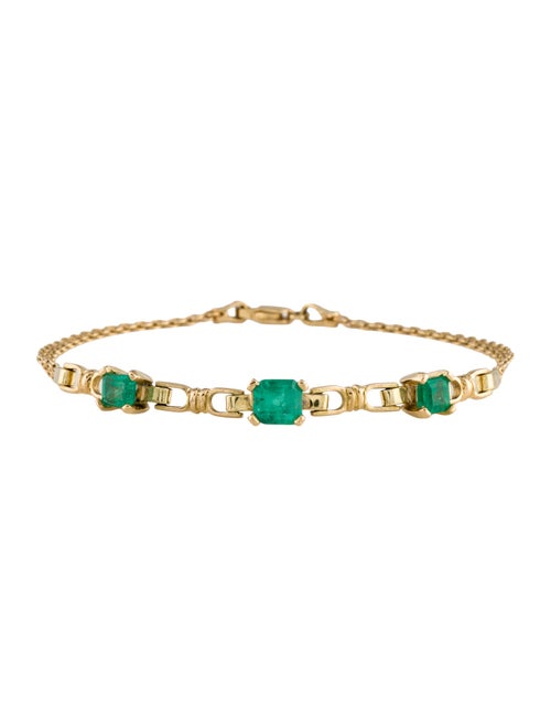 Bracelet 18K 1.13ctw Emerald Station Bracelet