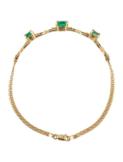 Bracelet 18K 1.13ctw Emerald Station Bracelet
