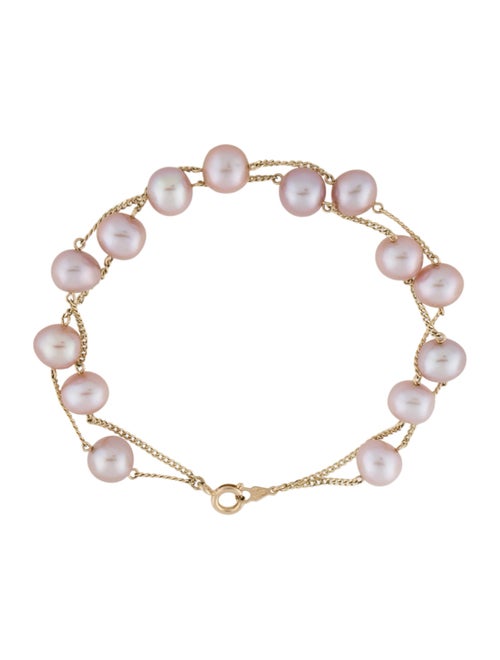Bracelet 14K Cultured Pearl Two-Strand Station Bracelet