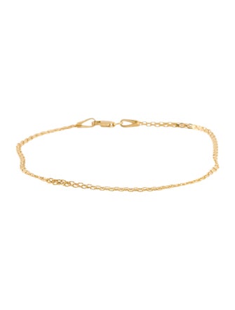 Bracelet 10K Double Paper Clip Chain Link Bracelet