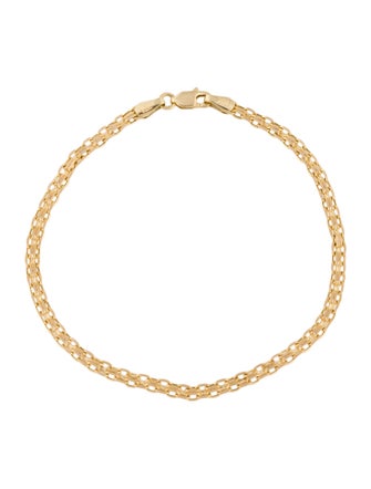 Bracelet 10K Double Paper Clip Chain Link Bracelet