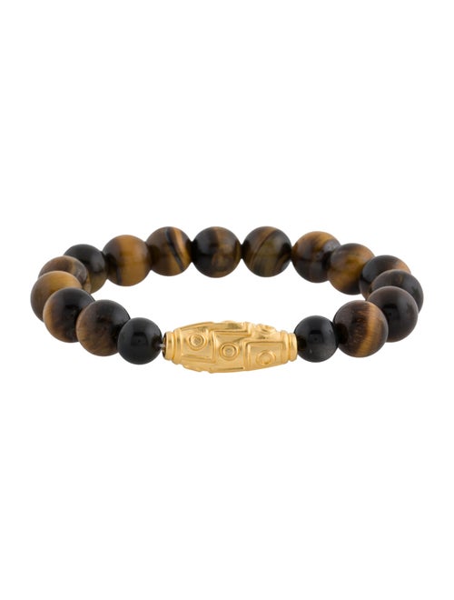 Bracelet 24K Tiger's Eye Quartz & Obsidian Beaded Bracelet
