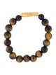 Bracelet 24K Tiger's Eye Quartz & Obsidian Beaded Bracelet