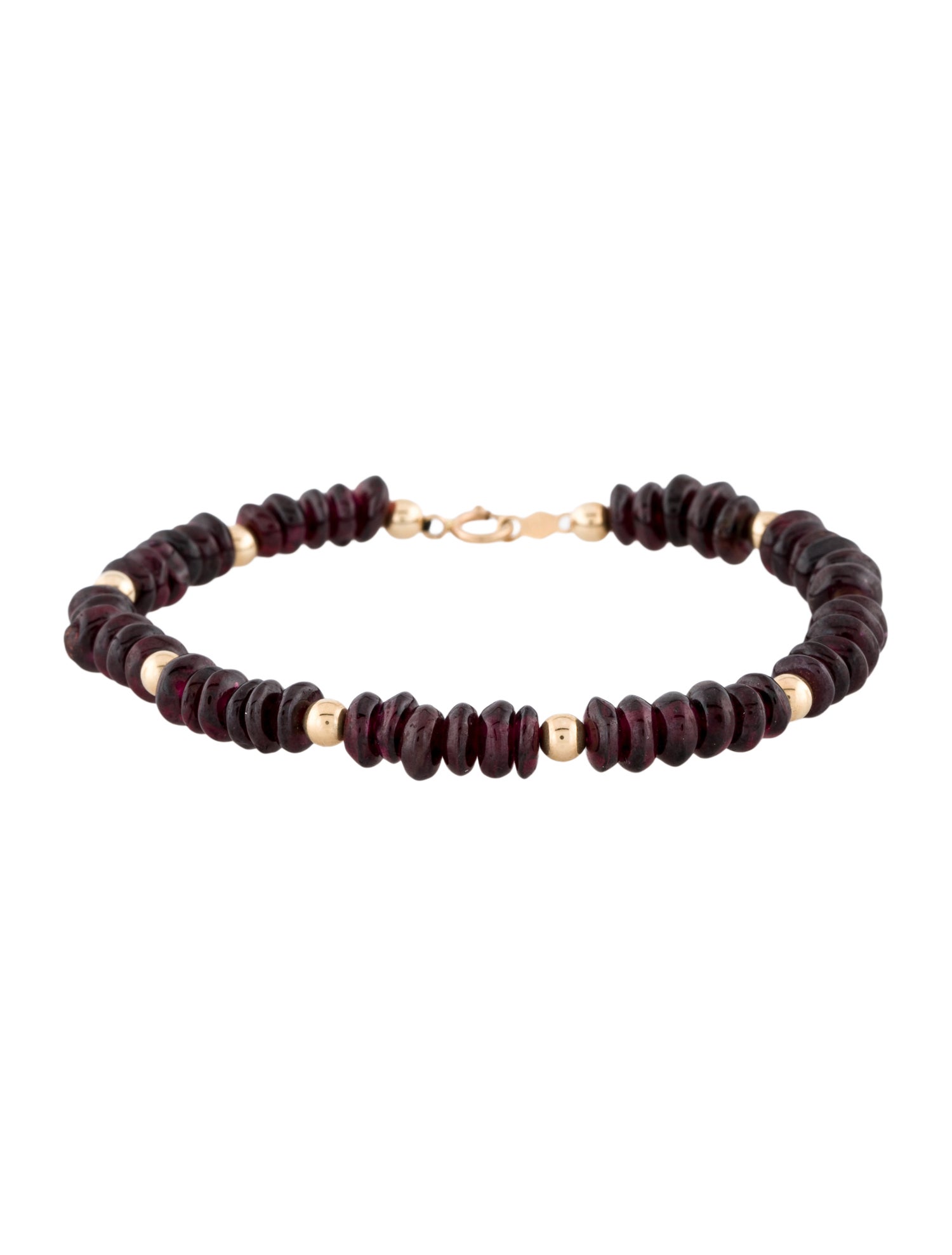 Bracelet 14K Garnet Bead Strand