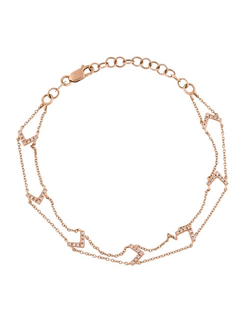 Bracelet 14K Diamond Chevron Station Bracelet