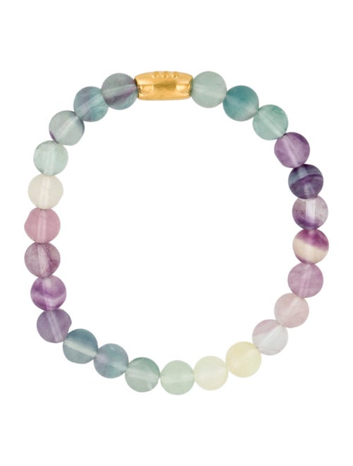 Bracelet 24K Fluorite Bead Cat Charm Bracelet
